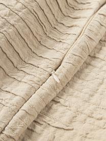 Housse de coussin en coton avec motif plissé Artemis, 99 % coton, 1 % polyester, Beige, larg. 50 x long. 50 cm