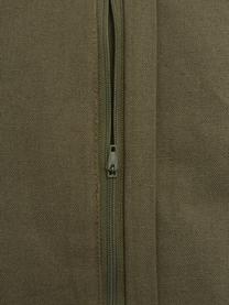 Cojín de algodón Pleated, con relleno, 100% algodón, Verde oliva, An 45 x L 45 cm