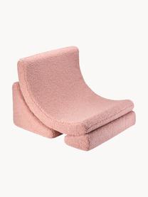 Fauteuil en peluche pour enfant Moon, 3 élém., Peluche rose pâle, larg. 55 x prof. 80 cm