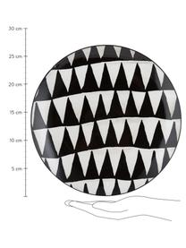 Gemustertes Geschirr-Set Mokala in Schwarz/Weiss, 6 Personen (18-tlg.), Porzellan, Schwarz, Weiss, Set mit verschiedenen Grössen