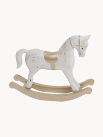 Figura decorativa caballo balancín Horse, Tablero de fibras de densidad media recubierto, Blanco, beige, dorado, An 38 x Al 32 cm