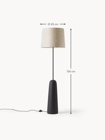 Lampa podłogowa z betonową podstawą Kaya, Antracytowy, kremowobiały, W 156 cm