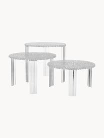 Ogrodowy stolik pomocniczy T-Table, Szkło akrylowe, Transparentny, Ø 50 x 44 cm