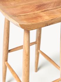 Tabouret de bar en bois de manguier Nino, Bois de manguier, enduit, Manguier, larg. 40 x haut. 78 cm