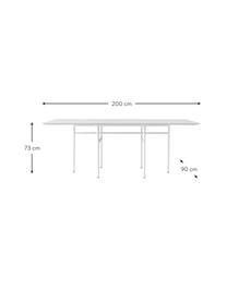 Table de salle à manger Snaregade, 200 x 90 cm, Gris clair, larg. 200 x prof. 90 cm