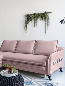 Sofa narożna z funkcją spania i miejscem do przechowywania Charming Charlie, Tapicerka: 100% poliester, w dotyku , Stelaż: drewno naturalne, płyta w, Brudny różowy, S 228 x G 150 cm