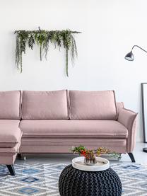 Sofa narożna z funkcją spania i miejscem do przechowywania Charming Charlie, Tapicerka: 100% poliester, w dotyku , Stelaż: drewno naturalne, płyta w, Brudny różowy, S 228 x G 150 cm