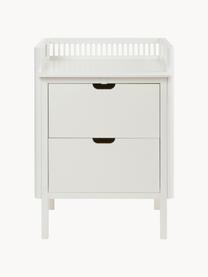 Luiercommode Sebra met lades, Beukenhout, MDF, Beukenhout wit gelakt, B 75 x H 102 cm