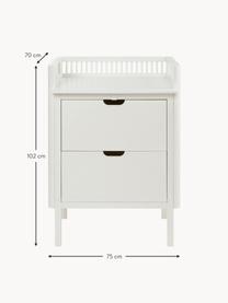 Luiercommode Sebra met lades, Beukenhout, MDF, Beukenhout wit gelakt, B 75 x H 102 cm