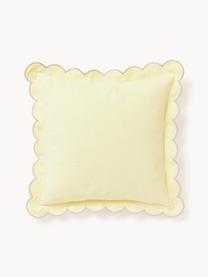 Housse de coussin 45x45 en coton avec bordure ondulée Atina, 100 % coton

Le matériau est certifié STANDARD 100 OEKO-TEX®, 4265CIT, CITEVE, Jaune pastel, larg. 45 x long. 45 cm