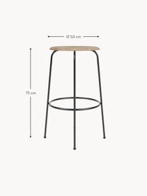 Tabouret de comptoir Afteroom, Bois, cadre noir, Ø 50 x haut. 75 cm