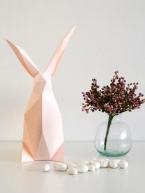 Tafellamp Rabbit, bouwpakket van papier, Lampenkap: papier, 160 g/m², Fitting: MDF, kunststof, Roze, 18 x 34 cm