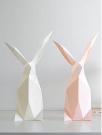 Tischleuchte Rabbit, Bausatz aus Papier, Lampenschirm: Papier, 160 g/m², Sockel: Holzfaserplatte und Kunst, Rosa, 18 x 34 cm