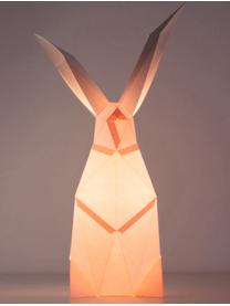 Tischleuchte Rabbit, Bausatz aus Papier, Lampenschirm: Papier, 160 g/m², Sockel: Holzfaserplatte und Kunst, Rosa, 18 x 34 cm