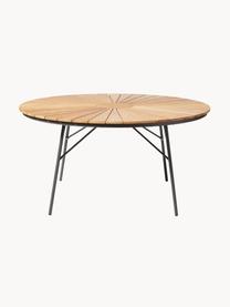 Table de jardin ronde en teck Ellen, tailles variées, Teck, anthracite, Ø 110 x haut. 73 cm