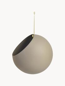 Metall-Übertopf Globe zum Aufhängen, Metall, beschichtet, Greige, Ø 17 x H 28 cm