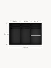 Armario modular Leon, 6 puertas (300 cm), diferentes variantes, Estructura: tablero aglomerado revest, Negro, Interior Basic (An 300 x Al 200 cm)