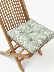 Zewnętrzna poduszka na krzesło Milano, Oliwkowy zielony, biały, S 40 x D 40 cm