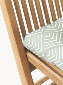 Coussin de chaise avec motif graphique Milano, Vert olive, blanc, larg. 40 x long. 40 cm