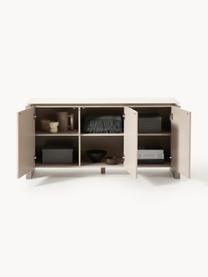 Sideboard Bruce aus Marmor und Metall, Ablagefläche: Metall, Beine: Marmor, Hellbeige, Beige marmoriert, B 145 x H 73 cm