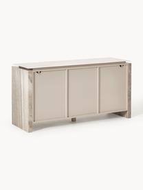 Sideboard Bruce aus Marmor und Metall, Ablagefläche: Metall, Beine: Marmor, Hellbeige, Beige marmoriert, B 145 x H 73 cm