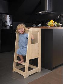 Mueble infantil en forma de torre Montessori, Madera de pino, Beige, An 40 x Al 90 cm