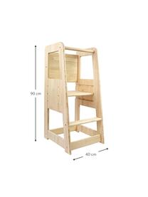 Mueble infantil en forma de torre Montessori, Madera de pino, Beige, An 40 x Al 90 cm