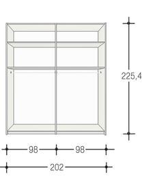 Schwebetürenschrank Oliver mit 2 Türen, inkl. Montageservice, Korpus: Holzwerkstoffplatten, lac, Weiß, 202 x 225 cm