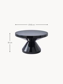 Table basse ronde Zig Zag, Plastique, laqué, Noir, Ø 60 cm