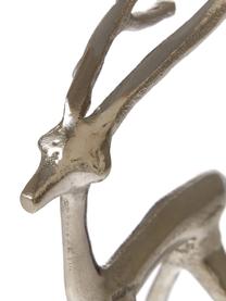 Handgefertigter Deko-Hirsch Marely, Aluminium, Silberfarben, B 14 x H 27 cm