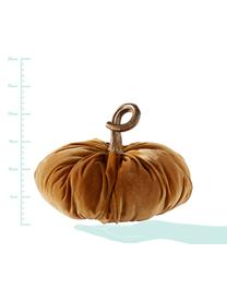 Zucca decorativa in velluto Pumpis, 15% poliresina, 35% acrilico, 25% poliestere, 25% riempimento con sabbia di quarzo, Arancione, Ø 24 x Alt. 22 cm