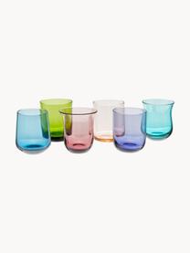 Mundgeblasene Schnapsgläser Diseguale in unterschiedlichen Farben und Formen, 6er-Set, Glas, mundgeblasen, Bunt, transparent, Ø 6 x H 6 cm, 90 ml