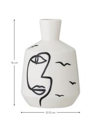 Vase grès Norma, Grès cérame, Blanc, Ø 10 x haut. 16 cm