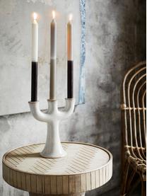 Kerzenhalter Trident, Steingut, Weiß, gesprenkelt, B 19 x H 21 cm