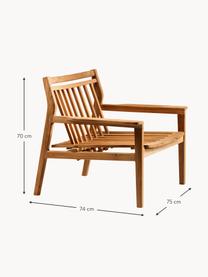 Tuin loungefauteuil Sammen van teakhout, Teakhout, FSC-gecertificeerd, Teakhout, B 75 x H 74 cm