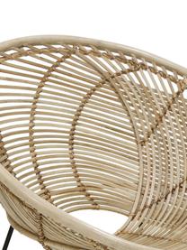 Rattan-Sessel Circles, Sitzschale: Rattan, Beine: Metall, pulverbeschichtet, Rattan, B 72 x T 79 cm