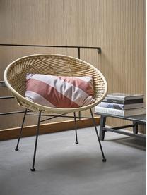 Rotan fauteuil Circles, Zitvlak: rotan, Poten: gepoedercoat metaal, Rotankleurig, B 72 x D 79 cm