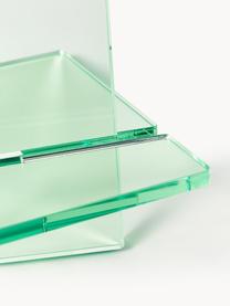 Stojak na książki Crystal, S 27 x W 25 cm, Szkło akrylowe, Jasny zielony, transparentny, S 27 x W 25 cm