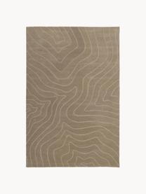 Wollteppich Aaron, handgetuftet, Flor: 100 % Wolle, Taupe, B 300 x L 400 cm (Größe XL)