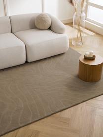 Wollteppich Aaron, handgetuftet, Flor: 100 % Wolle, Taupe, B 300 x L 400 cm (Größe XL)