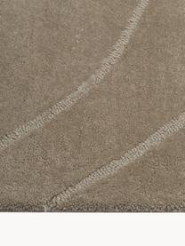 Wollteppich Aaron, handgetuftet, Flor: 100 % Wolle, Taupe, B 300 x L 400 cm (Grösse XL)