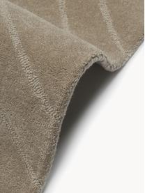 Wollteppich Aaron, handgetuftet, Flor: 100 % Wolle, Taupe, B 300 x L 400 cm (Größe XL)