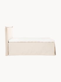 Letto boxspring premium Violet, Materasso: nucleo a 5 zone di molle , Piedini: legno massiccio di betull, Tessuto bianco crema, Larg. 140 x Lung. 200 cm, grado di durezza 2