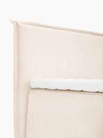 Letto boxspring premium Violet, Materasso: nucleo a 5 zone di molle , Piedini: legno massiccio di betull, Tessuto bianco crema, Larg. 140 x Lung. 200 cm, grado di durezza 2