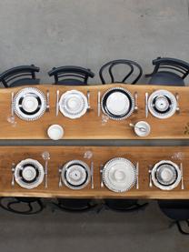 Frühstücksteller Ceres Loft mit Streifendekor, 4 Stück, Porzellan, Weiss, Schwarz, Ø 21 x H 2 cm