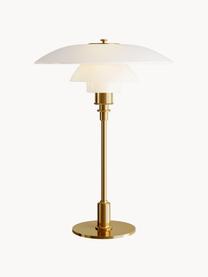 Grote tafellamp PH 3½-2½, mondgeblazen, Lampenkap: opaalglas, mondgeblazen, Goudkleurig, wit, Ø 33 x H 47 cm