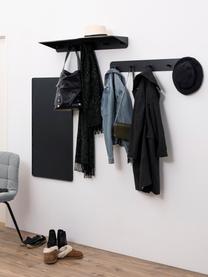 Perchero de pared con estante Selje, Metal recubierto, Negro, An 80 x Al 10 cm