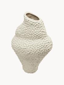 Vase design de forme organique Isla, haut. 32 cm, Céramique, Blanc cassé, larg. 22 x prof. 32 cm