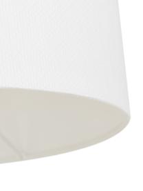 Tafellamp Natty met glazen voet, Lampenkap: textiel, Lampvoet: glas, Voetstuk: geborsteld messing, Wit, amberkleurig, Ø 31 x H 48 cm