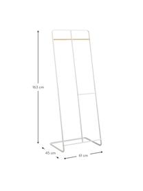 Metalen kledingrek Towi in wit, Frame: gepoedercoat metaal, Stang: hout, Wit, 61 x 163 cm